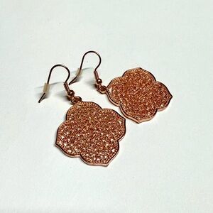 Chic Floral Rose Gold Earrings